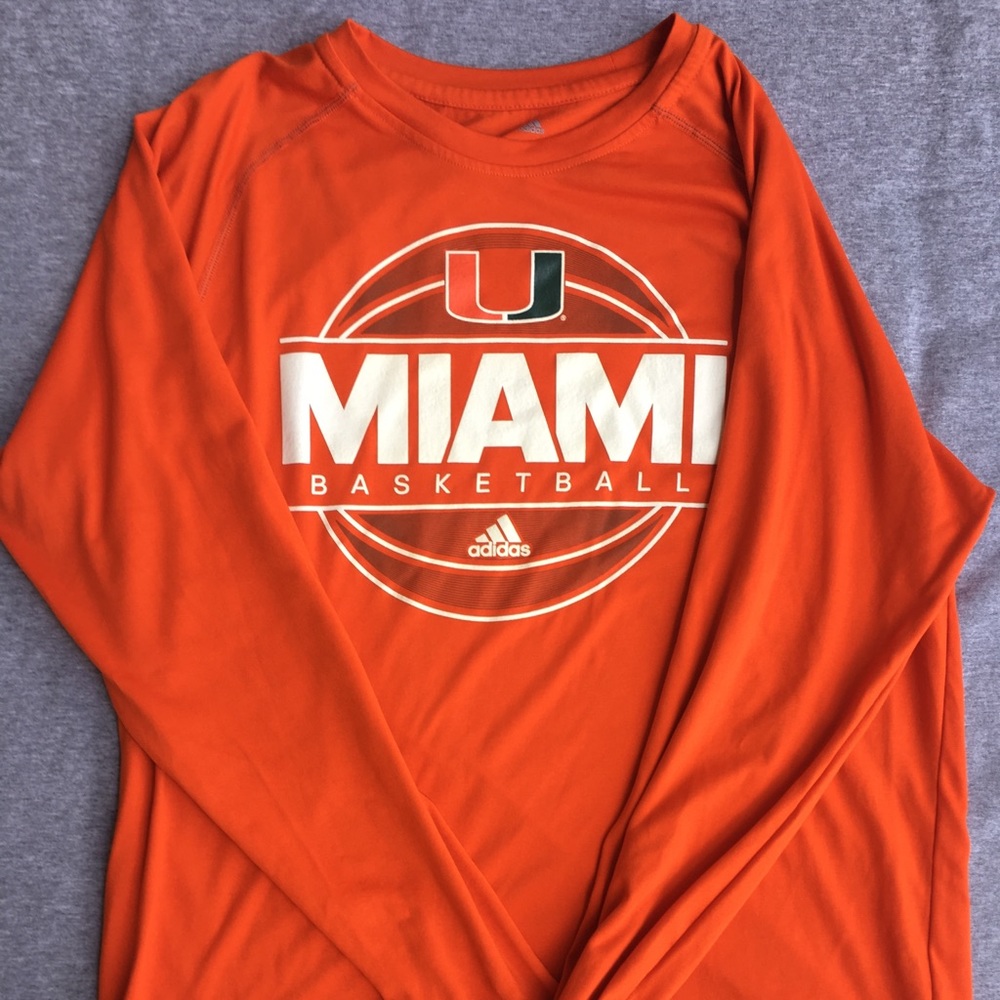 University of Miami Basketball dry fit long sleeve